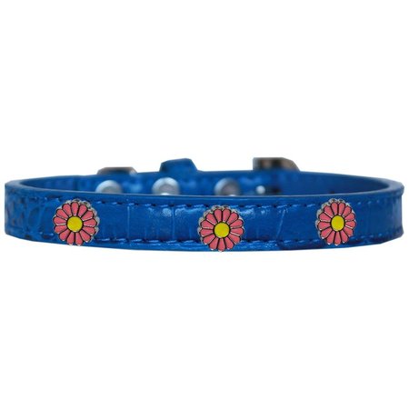 MIRAGE PET PRODUCTS Pink Daisy Widget Croc Dog Collar BlueSize 18 720-25 BLC18